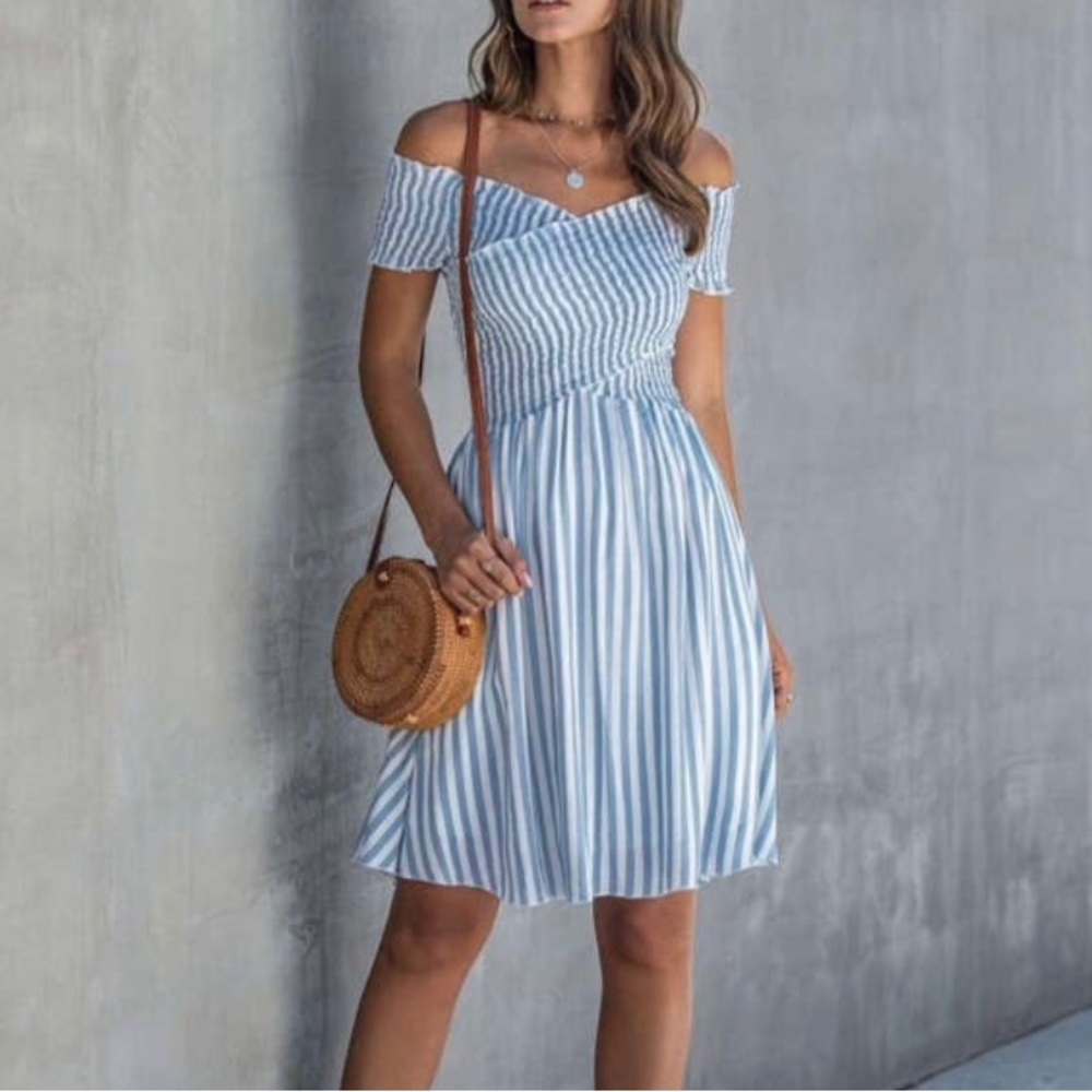 Blue Striped Dress